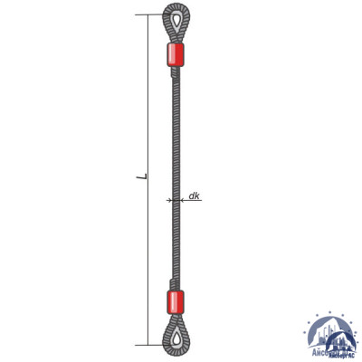 Строп канатный 1СК 2.5т D=16.5мм L=2м ГОСТ 25573-82