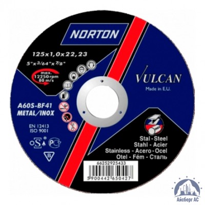 Диск отрезной по металлу 125х1,6x22,23 мм NORTON VULCAN купить в Саратове