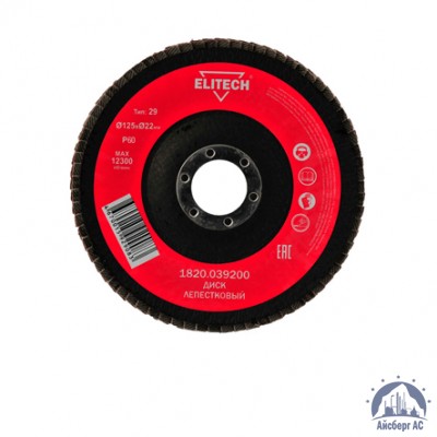 Круг лепестковый КЛТ 125х22 мм, P60, Elitech, 1820,039000 купить в Саратове